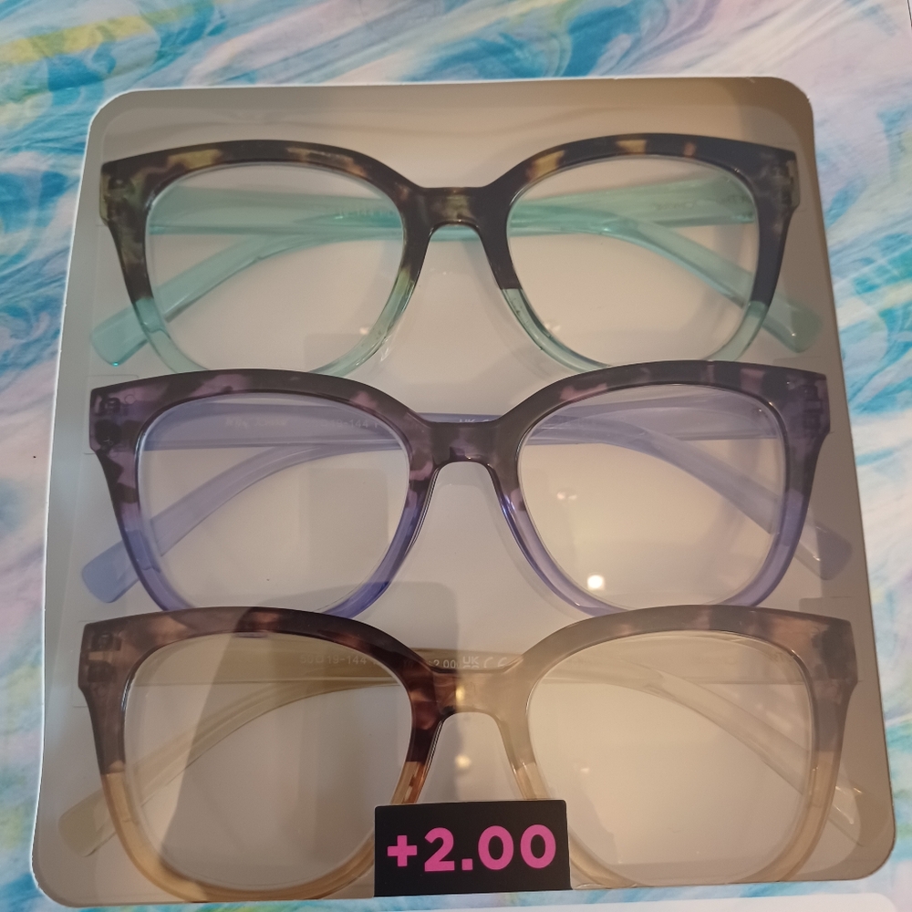 2.00, 2.50 3 pr Ombre Tortoise Shell Reading Glasses in box Betsey Johnson - Picture 4 of 9